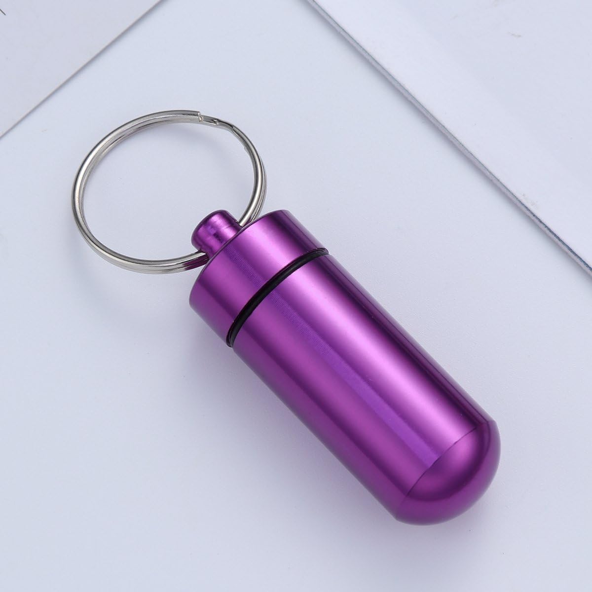 Blасk Frіdау Clеаrаnсе ROSENICE Travel Pill Case 5pcs Waterproof Aluminum Alloy Pill Box Pill Holder Bottle Container with Keychain(Purple) Amаzіng 🔥 ROSENICE Travel Pill Case 5pcs Waterproof Aluminum Alloy Pill Box Pill Holder Bottle Container with Keychain(Purple)