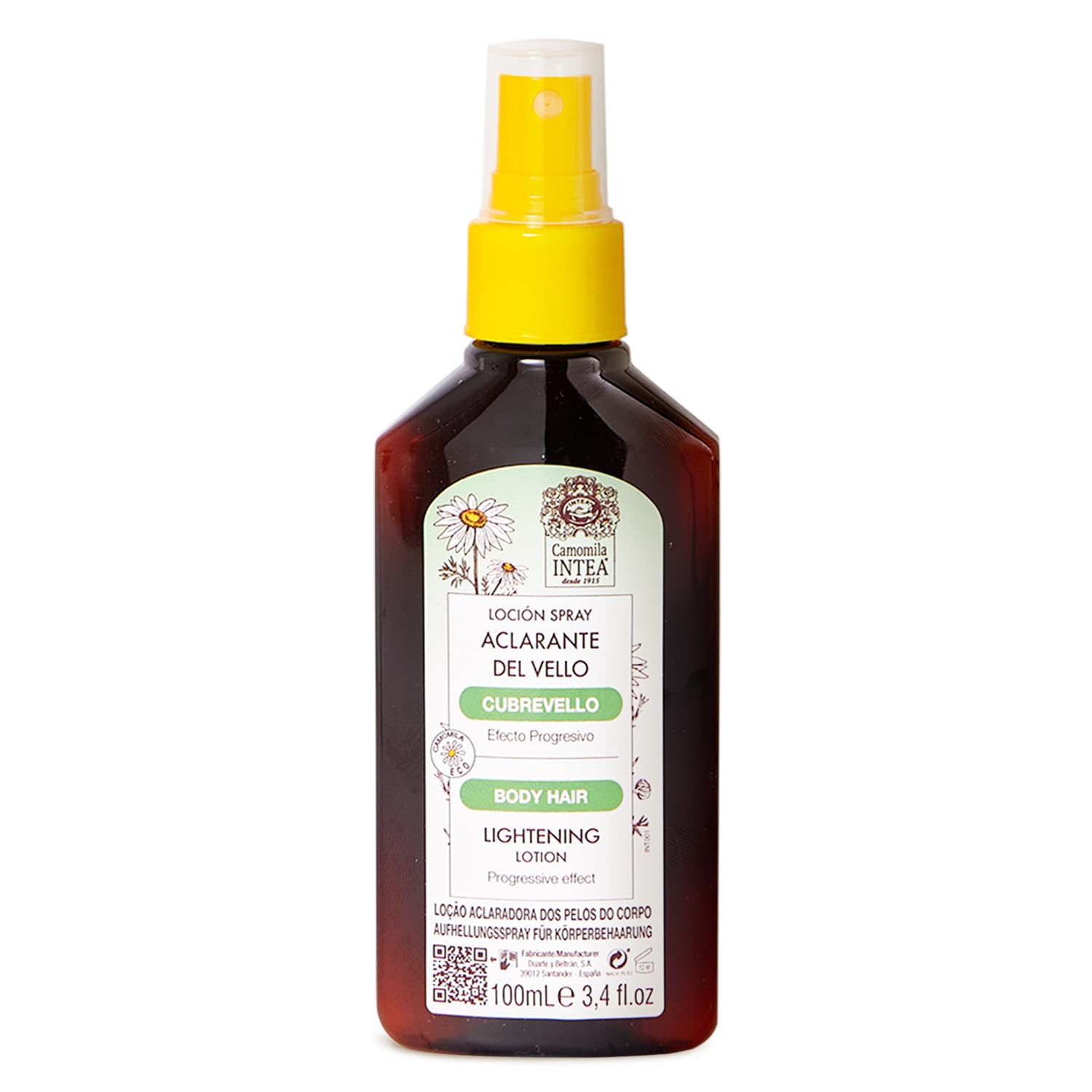 Intea Cubrevello Hair Lightener Lotion - Bottle Spray with Ecologic Natural Chamomile Extract - Paraben and Ammonia FREE - 3.4 oz