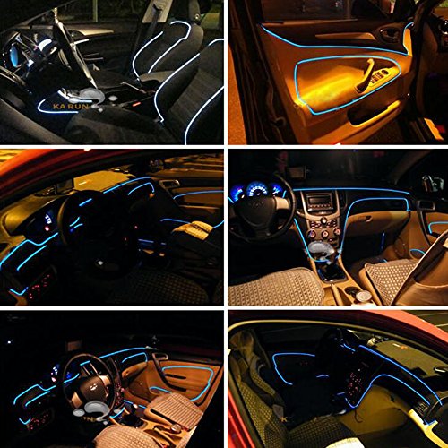 Saihisday RGB LED Car Interior Neon EL Strip Light Sound Active Bluetooth Phone Control 6M (Fit iOS and Android) - Thumbnail 6