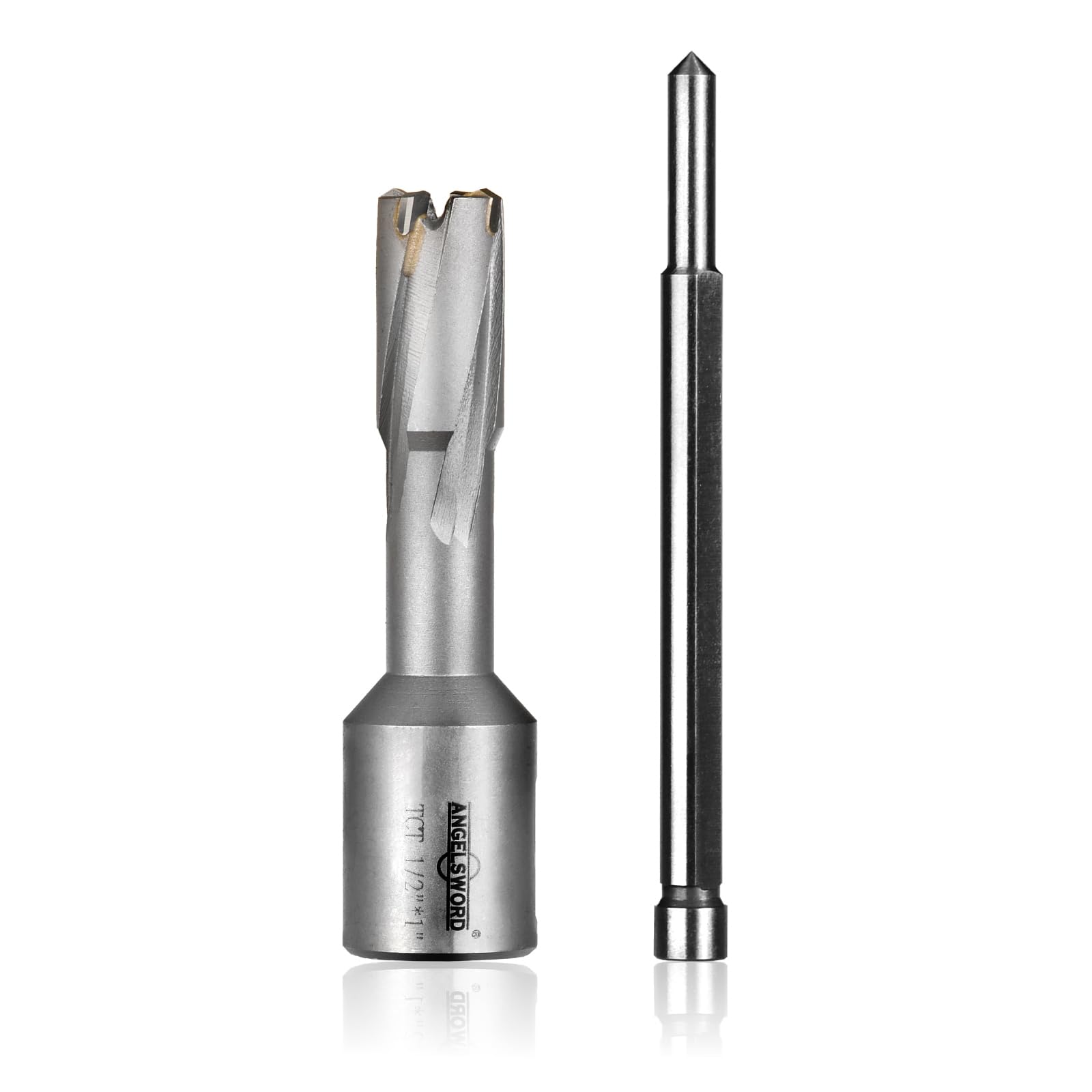 ANGELSWORD TCT Annular Cutter Diameter 1/2", Cutting Depth 1-3/8" Tungsten Carbide Tipped, Mag Drill Bits Kit for Magnetic Drill Press, with One 1/4"*