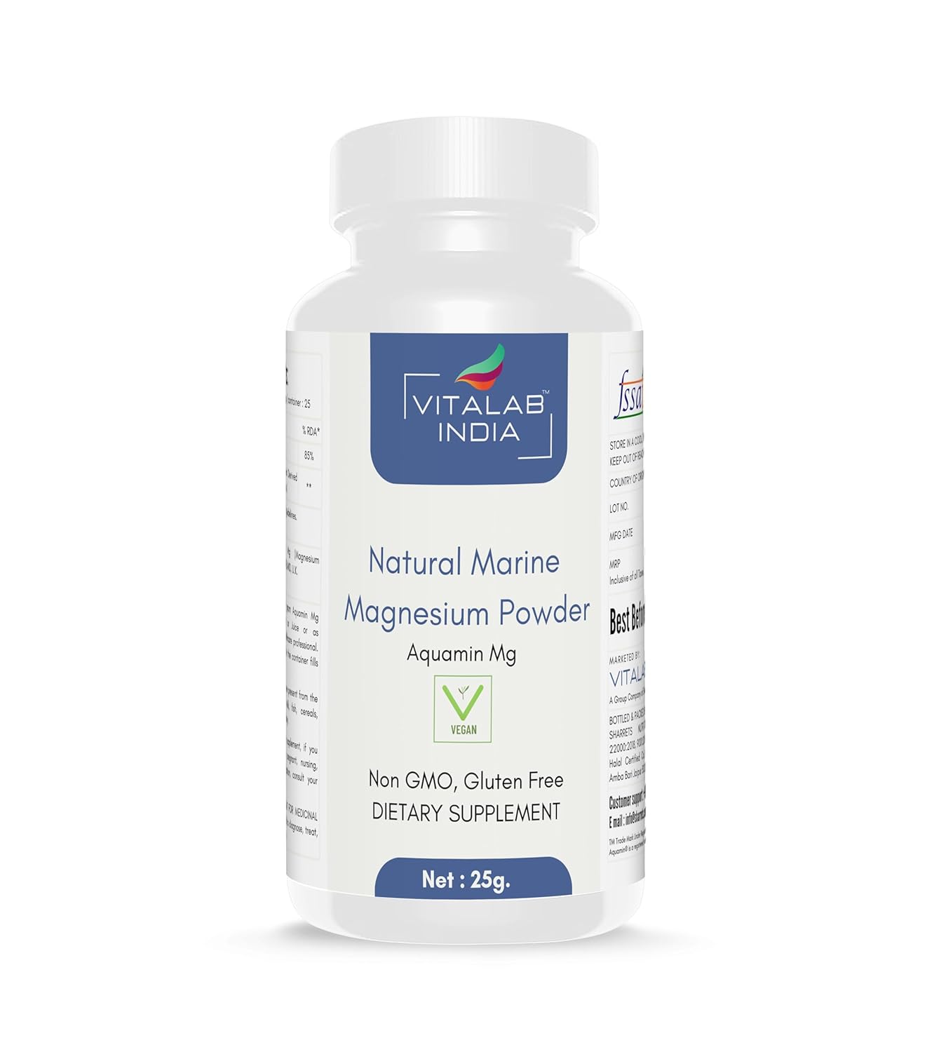 Vitalab's Natural Aquamin Magnesium Supplement Powder 25g for Essential Daily Health Support
