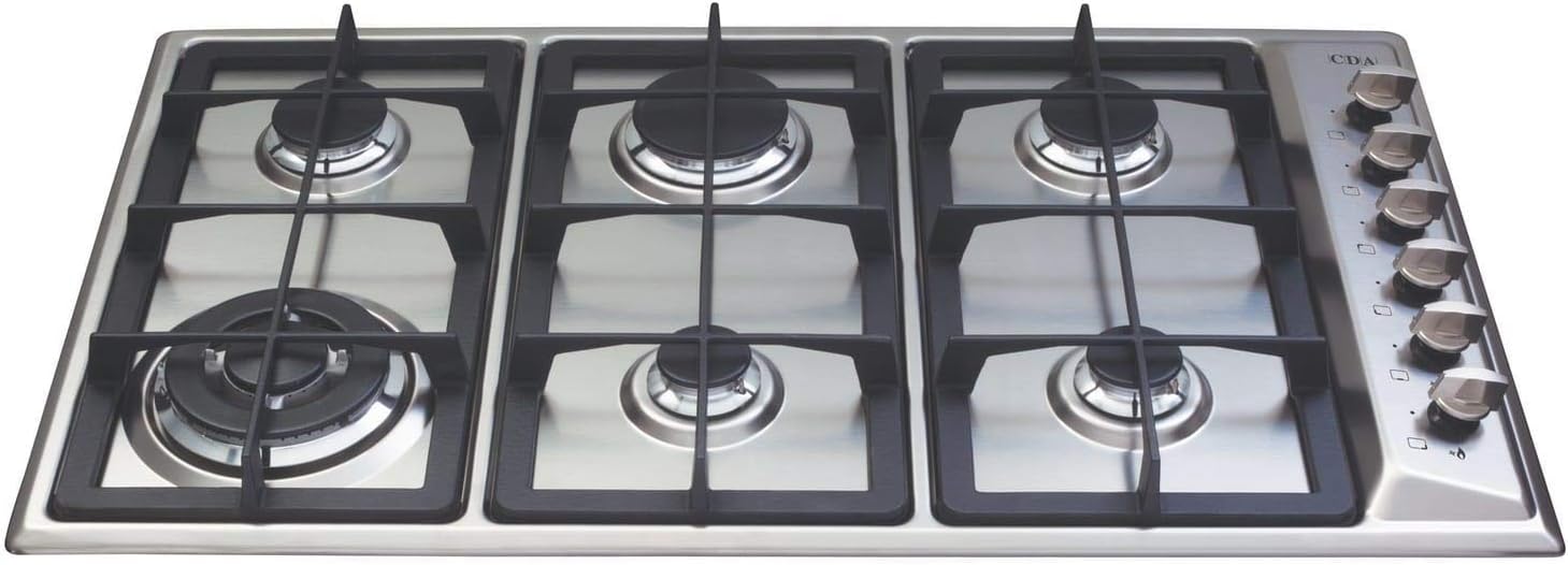 CDA HG9320SS 90cm 6 Burner Gas Hob in Stainless Steel