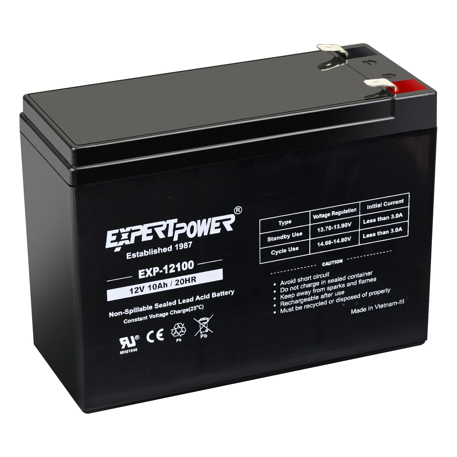 ExpertPower 12V 10AH VRLA Rechargeable AGM Sealed Lead Acid Battery for Schwinn S150 (2005 & Older)