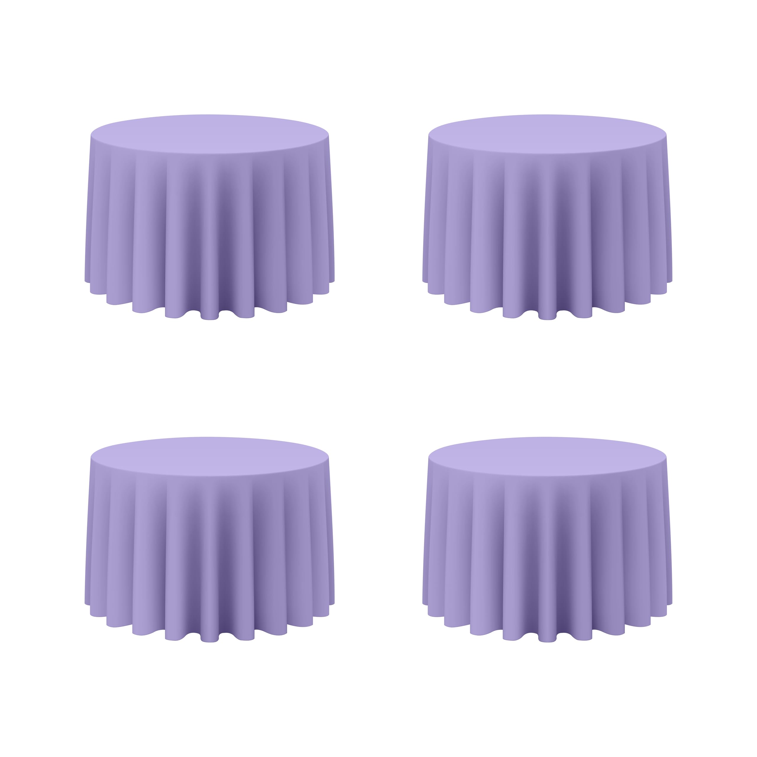 BRILLMAX 4 Pack Lavender Round Tablecloths 108 Inch - Circle Bulk Linen Polyester Fabric Washable Table Cloth Cover for Wedding Reception Banquet Birthday Party Buffet Restaurant