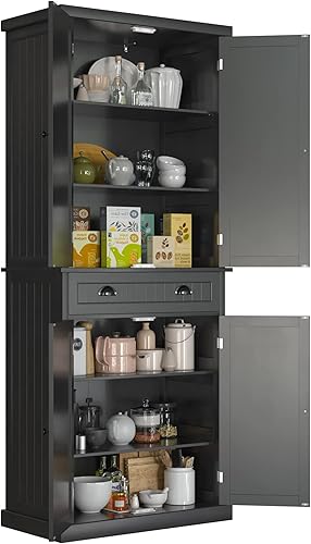 Yusong Gabinete de despensa de cocina de 72 pulgadas de alto gabinete de almacenamiento de granja con 4 puertas cajón y estante ajustable armario de disponible en Yaxa Guatemala