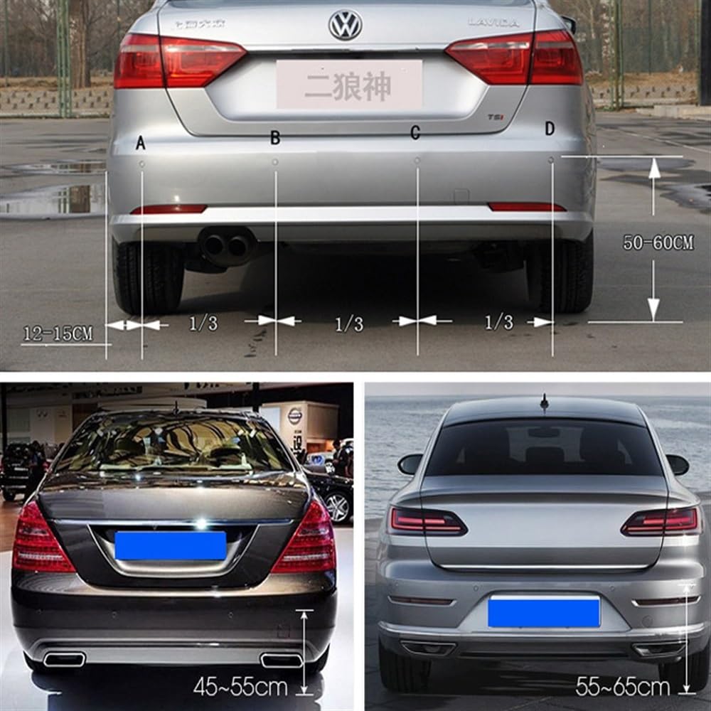 Kit sensori parcheggio Auto Parktronic cicalino allarme sonoro radar | Auto Parktronic cicalino allarme sonoro radar di retromarcia con 4 sensori di parcheggio kit di rilevamento posteriore senza