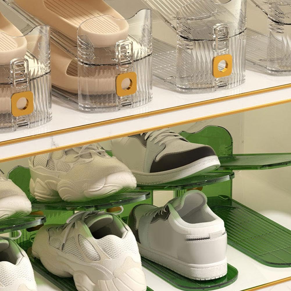 Organizer Per Scarpe Regolabile - 10 Pezzi Impilabili | Salvaspazio Per Armadio Con Base Antiscivolo - Foto 4