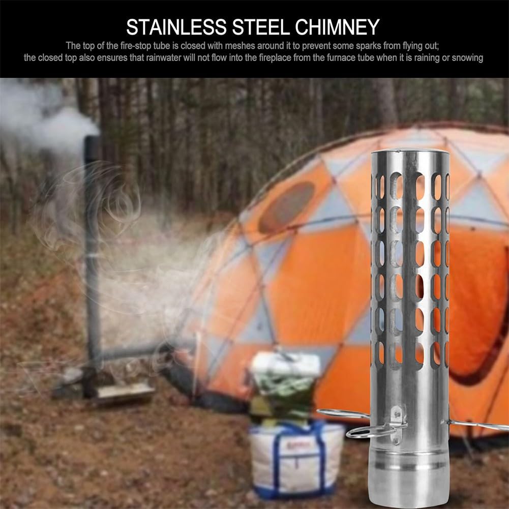 Zelt-Ofenrohr-Abdeckkappe Aus Edelstahl - Funkenfänger & Regenkappe Für 6 Cm Rohre, Camping