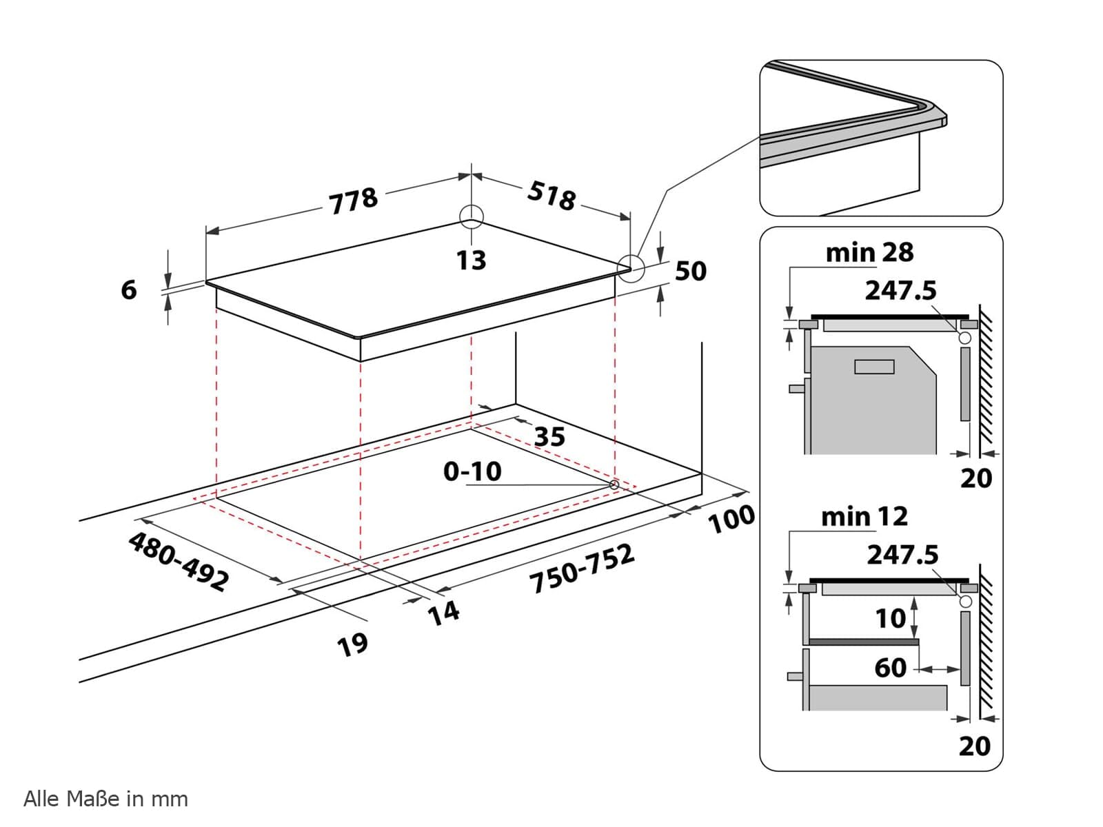 Bauknecht Induktions-Kochfeld BS 2677C AL / 77 cm/Flexi Zone/Booster/Automatik Funktionen/Timer/Schmelzstufe/Restwärmeanzeige