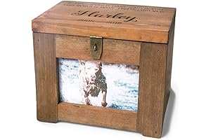 Personalized Pet Memory Chest Keepsake with Name, Quote, or Poem with Photo Frame Urn