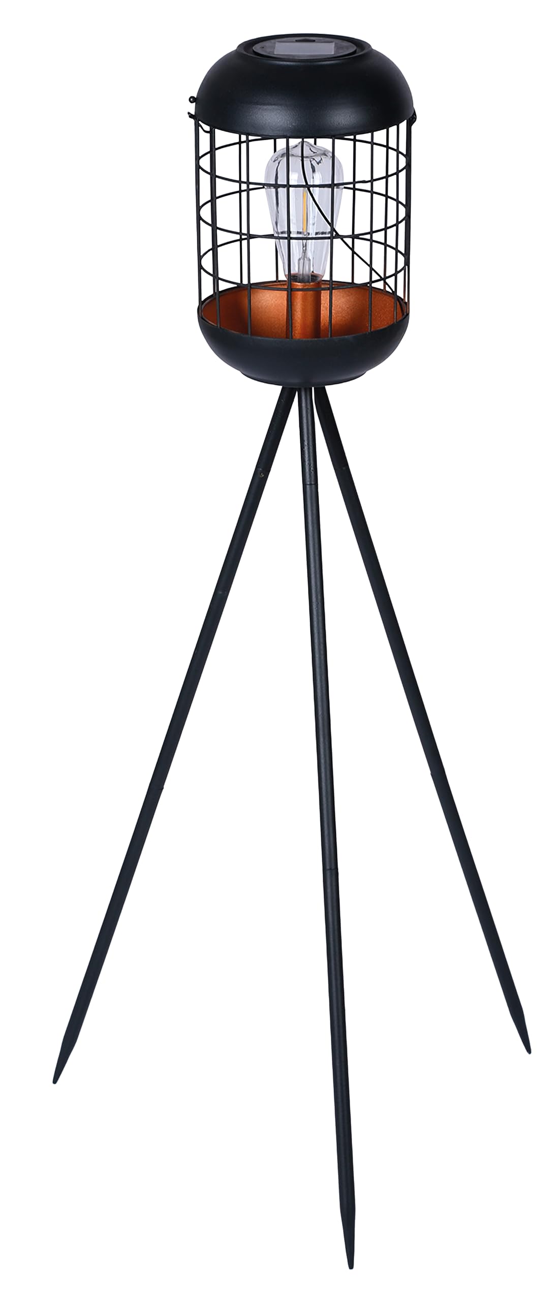 Luxform Lighthouse Tripod Light - Solar Powered - 15 Lumens - Black Copper - Outdoor Floor Lighting