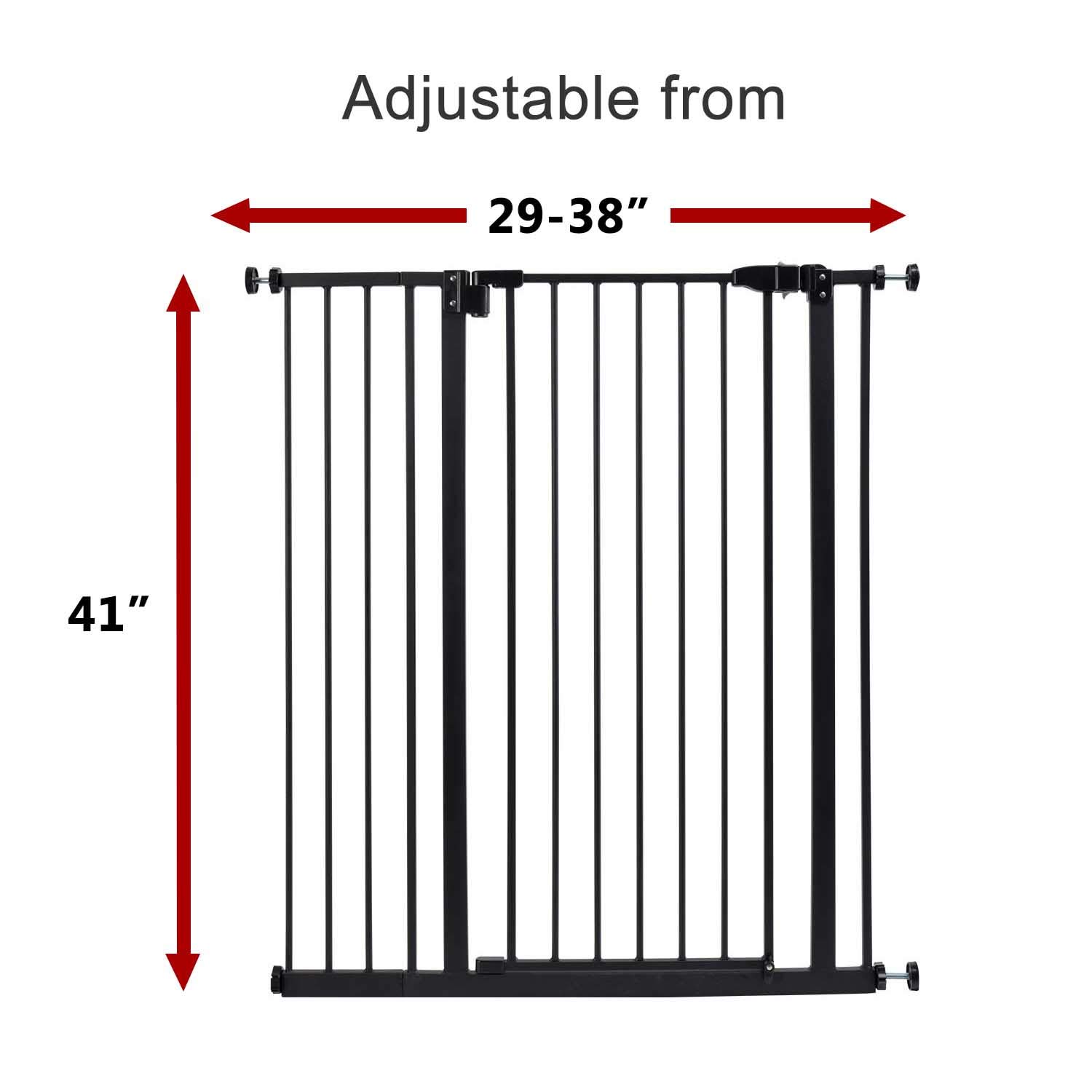 Kinfant 41-Inch Extra Tall Walk Thru Baby Gate,Bonus Kit, Includes 6-Inch Extension Kit, 4 Pack Pressure Mount Kit and 4 Pack Wall Cups and Mounting Kit