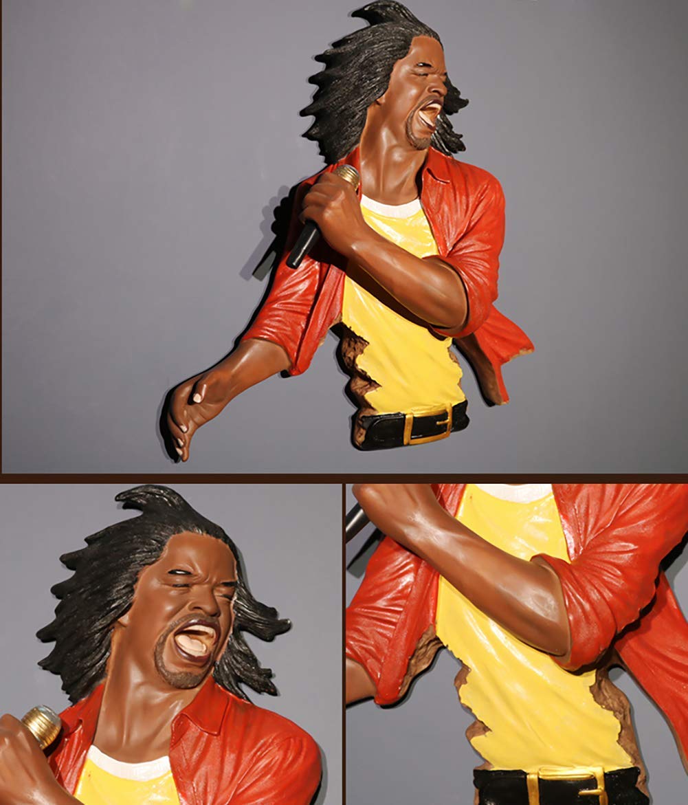 Decorazione da Parete Creativa con Musicista Jazz per Bar, Scultura da Parete Rustica con Musica Jazz, Statua Ornamentale per Ufficio e Ristorante, 51x46 cm (20x18)