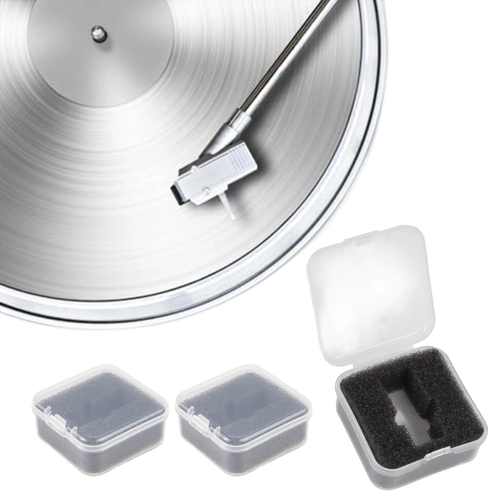 Audio Technica AT3600L Aufbewahrungsbox für Tonabnehmer, transparent, PVC, Nadelhalter für Plattenspieler, Stylus, 5 Stück