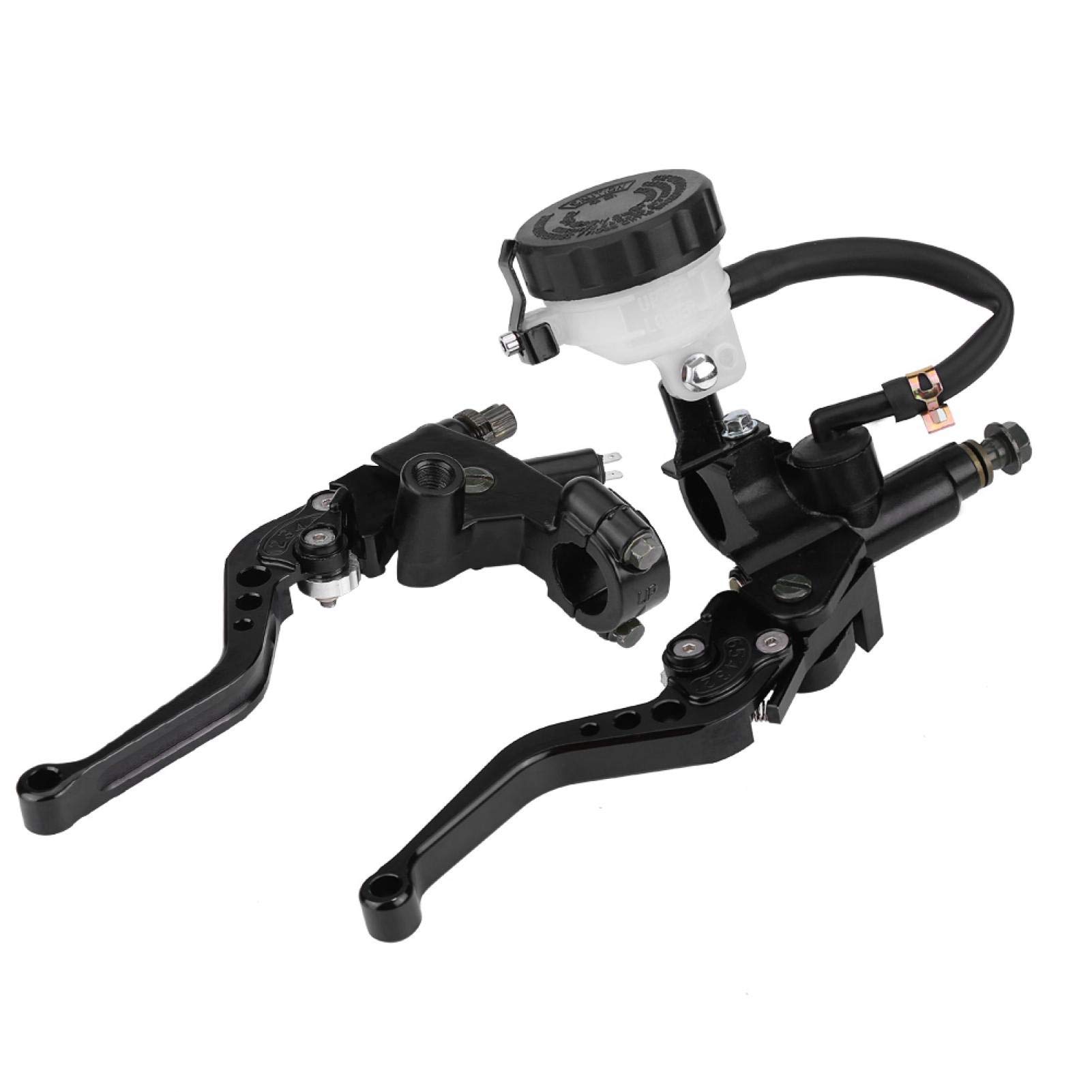 Qiilu Ensemble de leviers de réservoir de maître-cylindre d'embrayage de frein de moto universel 7/8 "(22mm) noir P7d778