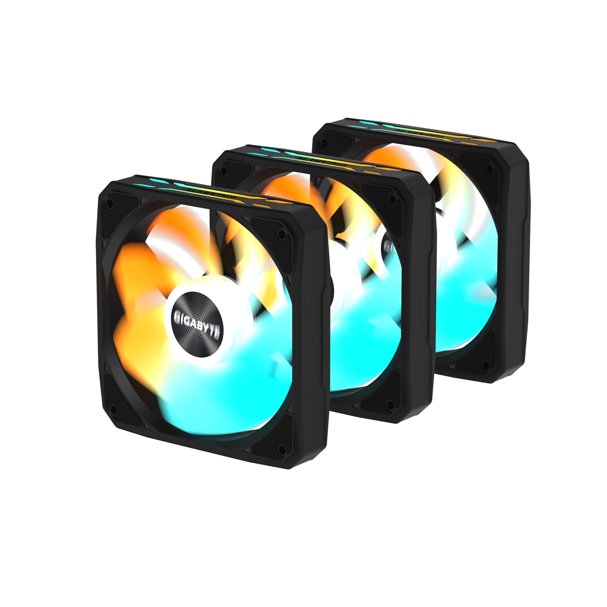 GIGABYTE GBT EZRVSFAN1203 - Ventola di raffreddamento da 120 mm, flusso d'aria elevato e funzionamento silenzioso, cuscinetto a manicotto resistente, dimensioni universali da 120 mm, telaio nero