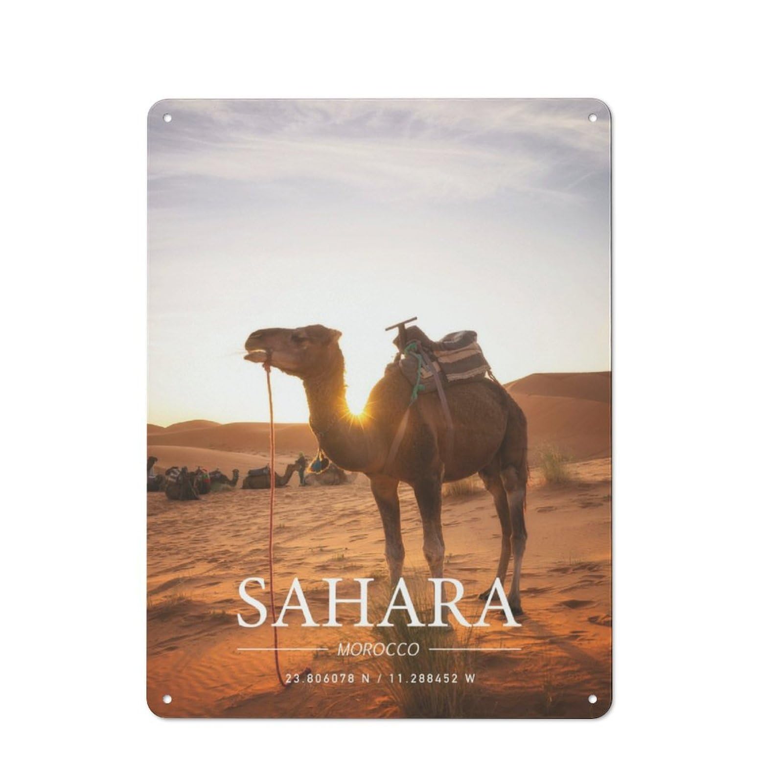 Junmoney Sahara Vintage Tin Sign 40X30cm With For Hobby Room Or Studio, For Metal Sign Collectors, For Garage And Workshop Walls