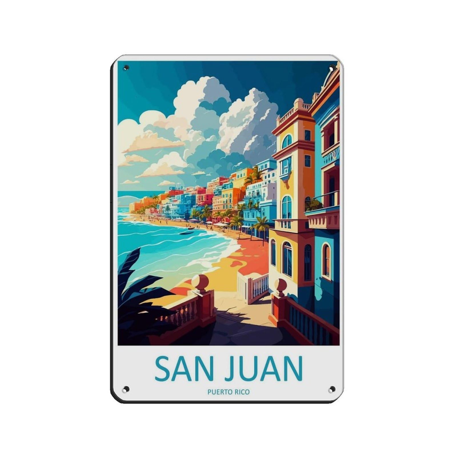 San Juan Travel Art Argentina Art Lover Gift (3) Retro Poster Metal Tin Sign Chic Art Retro Iron Painting Bar People Cave Cafe Family Garage Poster Wall Decoration 8x12inch(20x30cm)