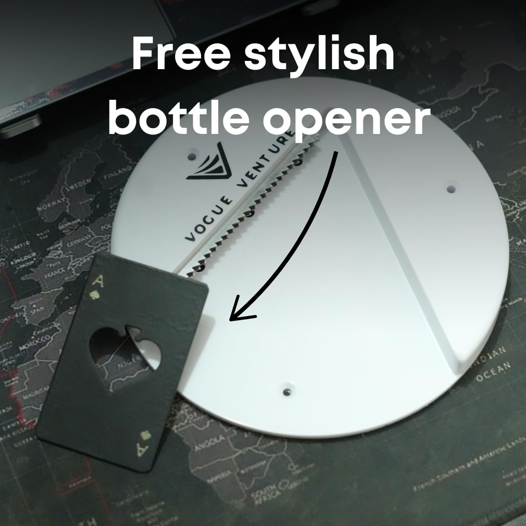 Vogue Venture Jar Opener for seniors,seemlesly open any jar + 1 Ace Shape Bottle Opener - Sleek Stainless Steel Design