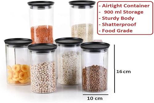 Miniatura 4 de YouBee Recipiente hermético de almacenamiento de cocina para arroz  Dal  Atta, sin BPA, harina  Cereales  Snacks  Apilable  Modular, redondo, 30.4