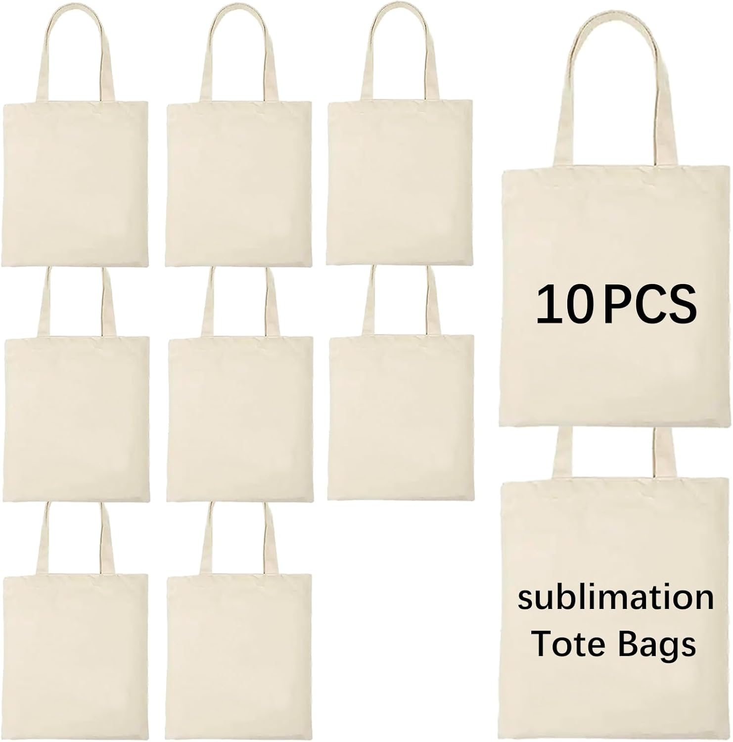 s E-Found 20 Pcs Pure White Sublimation Blank Canvas Craft Tote Bag