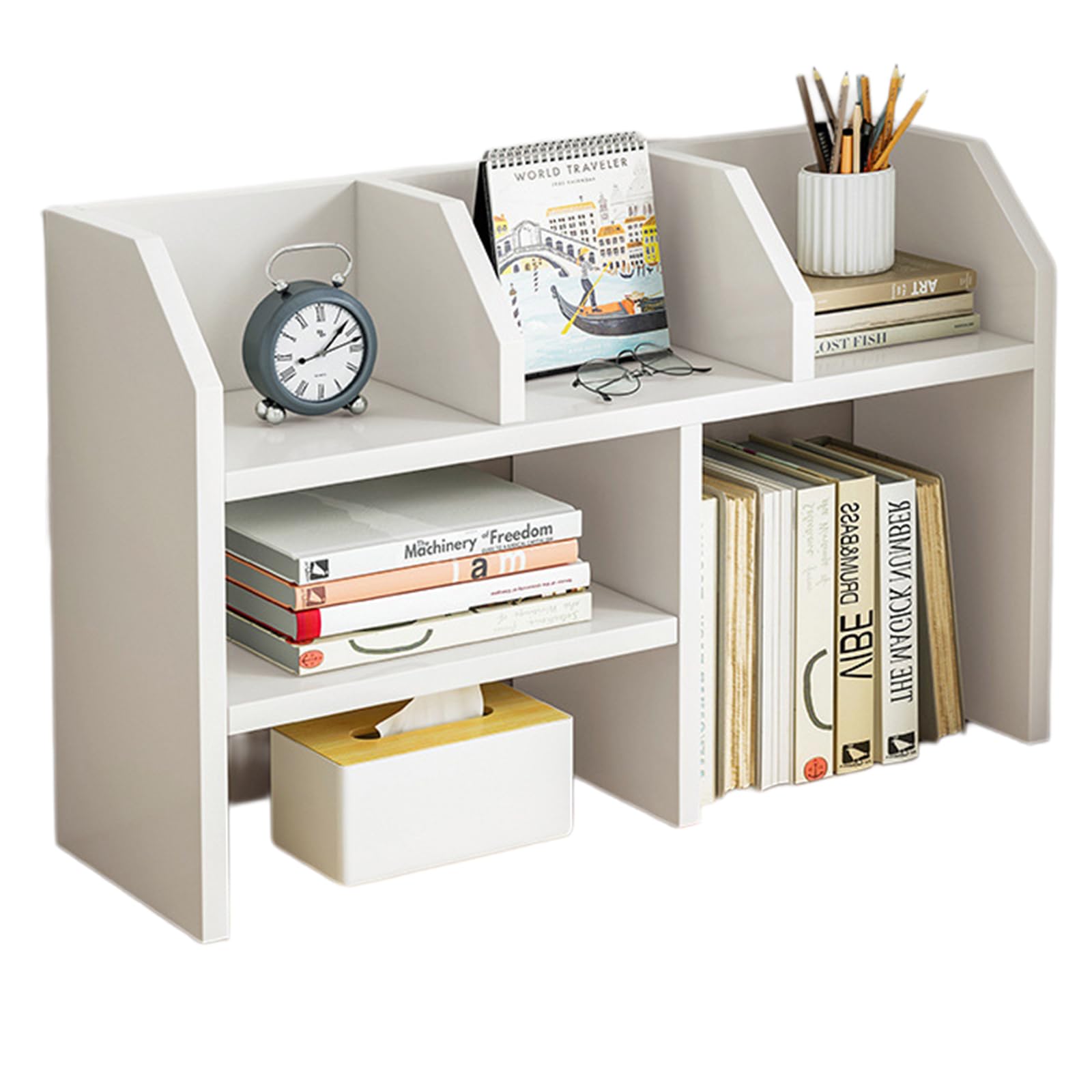 Amazon | デスク上置き棚 卓上収納 大容量 スリム 卓上ラック 机上用品