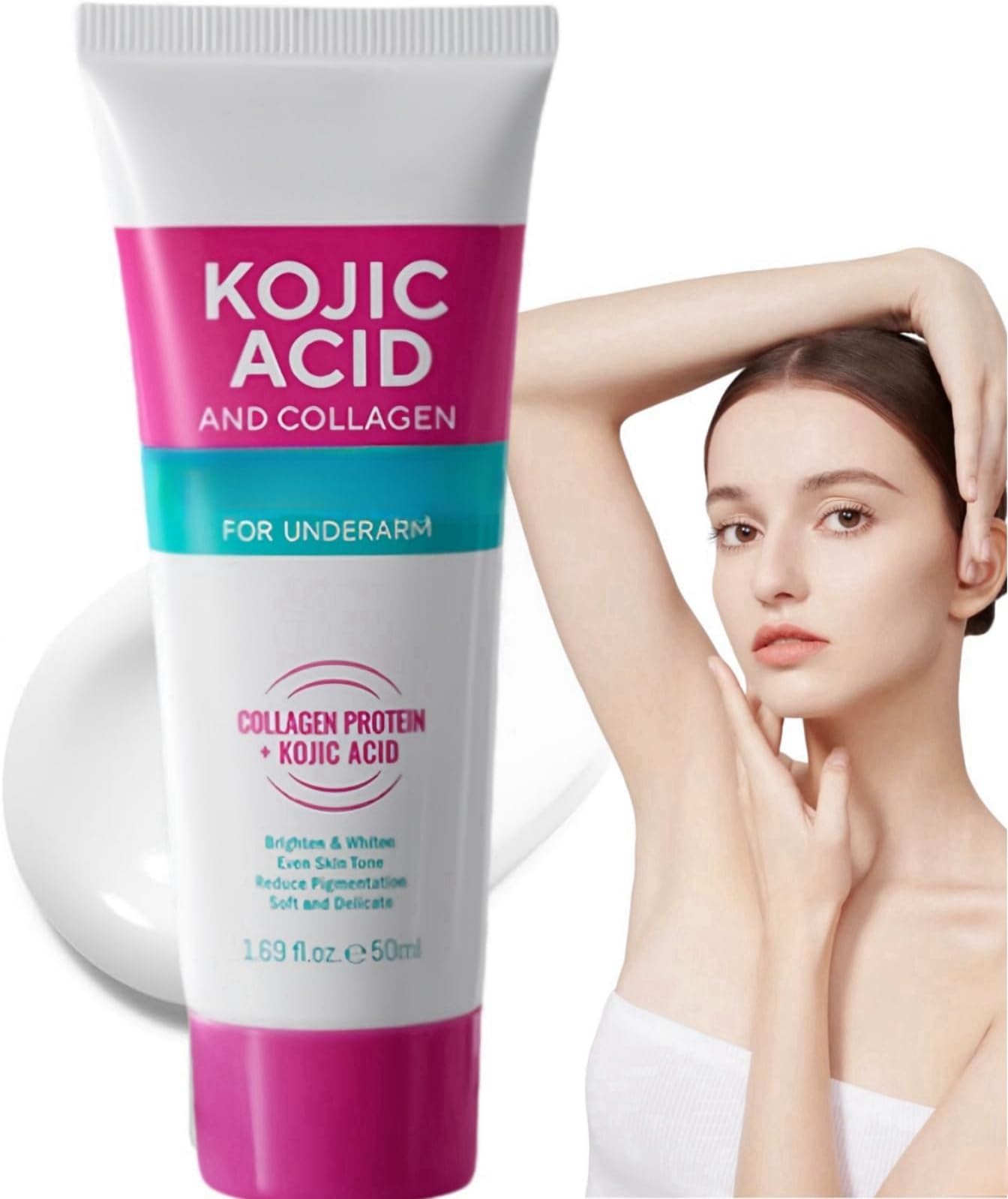 Azonee Kojic Acid Skin Underarm Cream, Brightening Booster Underarm Cream, Korean Skin Care for Women, Dark Neck Remover Cream, Kojic Acid Collagen Cream For Dark Underarm, Knee, Neck