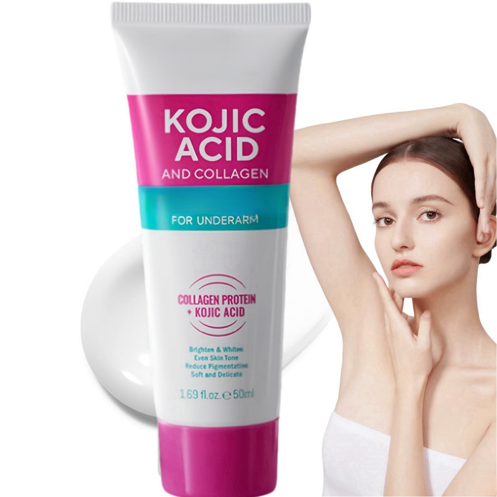 Azonee Kojic Acid Skin Underarm Cream, Brightening Booster Underarm Cream, Korean Skin Care for Women, Dark Neck Remover Cream, Kojic Acid Collagen Cream For Dark Underarm, Knee, Neck