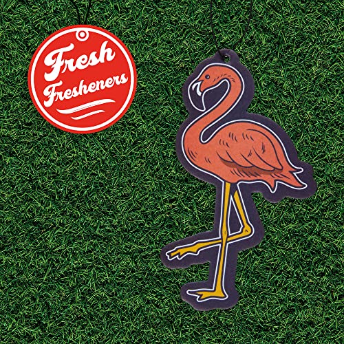 Image of Flamingo Car Air Freshener 4 Pack Scented With Premium Oils By Fresh Fresheners