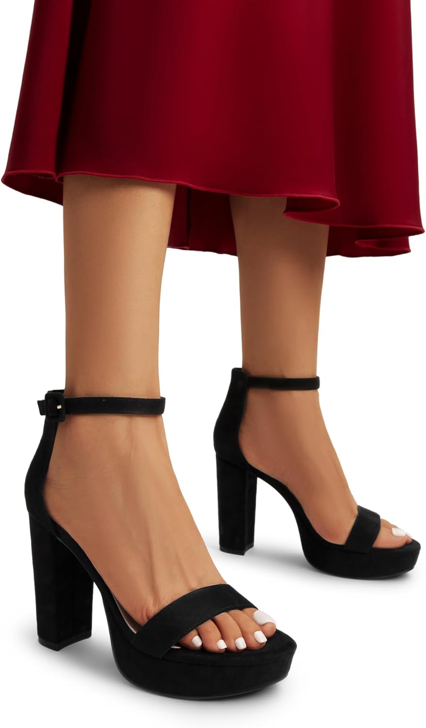 DREAM PAIRS Women's Platform Chunky High Heeled Sandals Open Toe Block Heels Ankle Strap Dress Shoes for Wedding Party Evening - Image 7