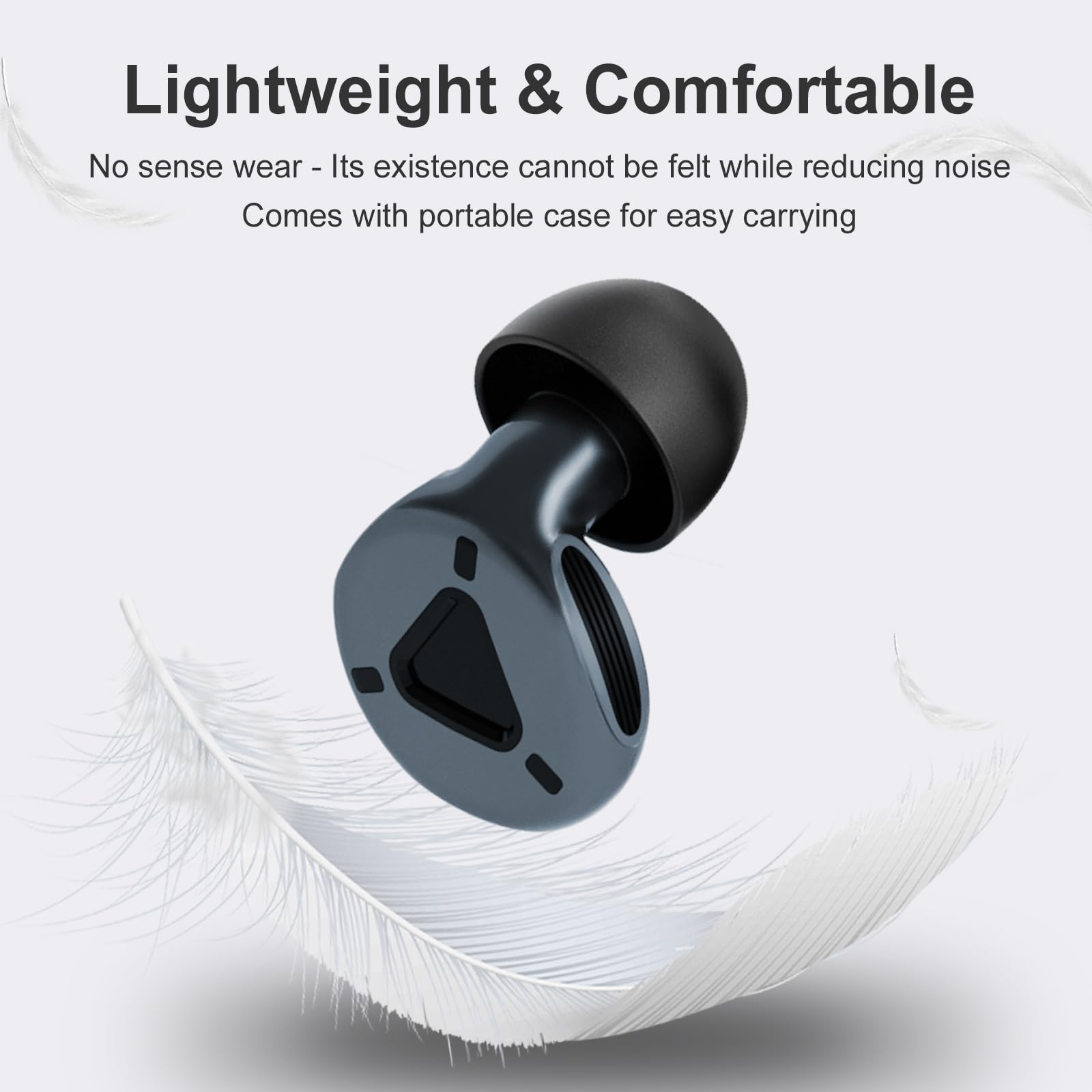 Tapones para los oídos para dormir con cancelación de ruido, 2 juegos de tapones para los oídos ultraligeros reutilizables con 8 almohadillas de silicona para conciertos y viajes, enfoque