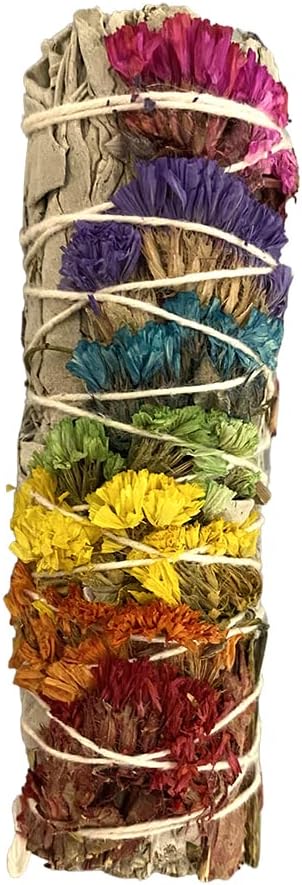 White Sage and 7 Chakra Flowers 4″