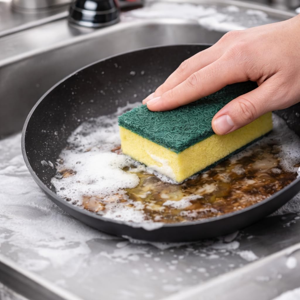 Heavy Duty Kitchen Sponges, Individually Wrapped, Green & Yellow Scrub Sponges – 40 Count, Medium Duty Cleaning Sponges for Dishes, Cookware & Surfaces
