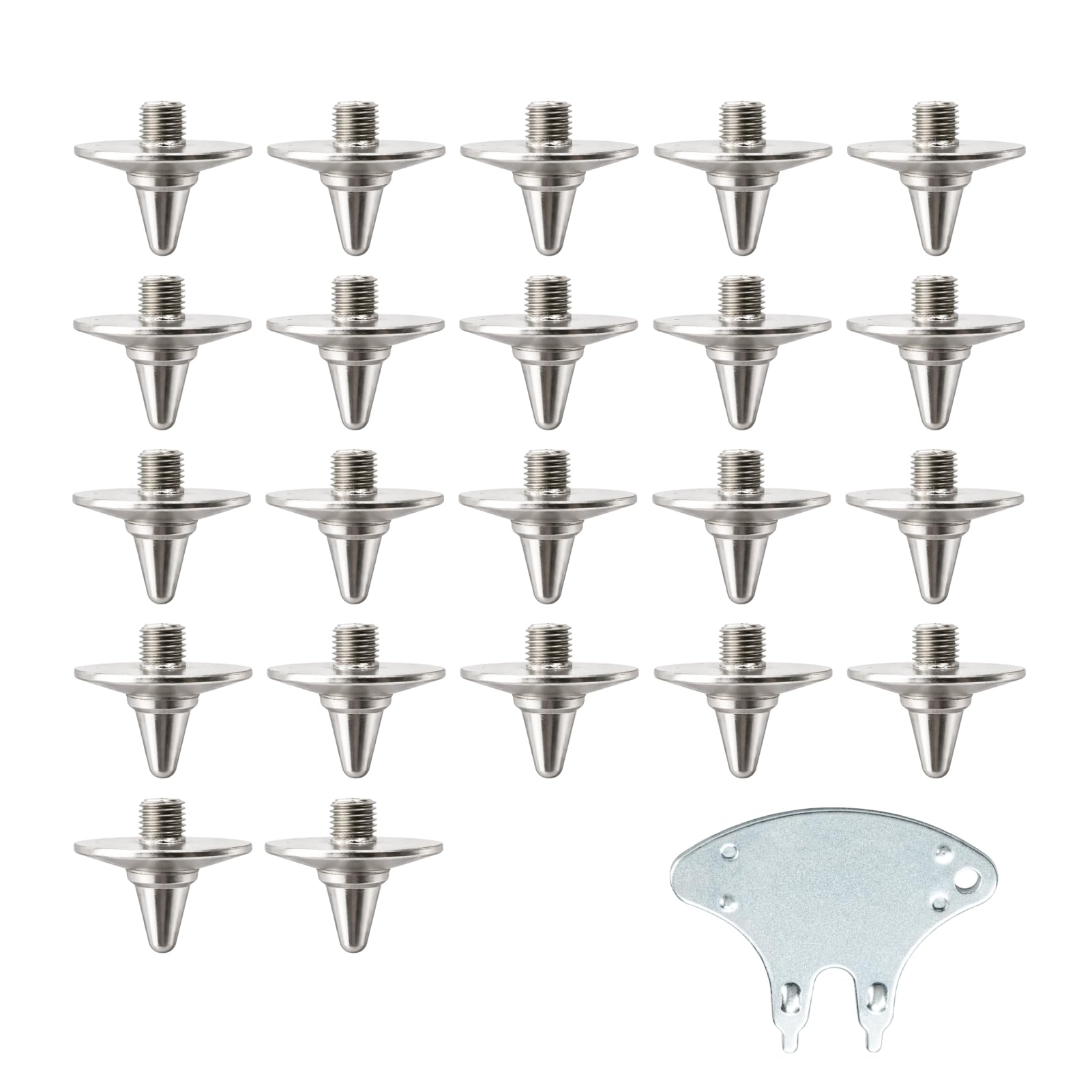 22pcs Metal Cricket Spikes Replacement Set with Spanner,Screw-In Golf Shoe Studs for Cricket Shoes, Golf Shoes and Cross Country Spikes, Durable Anti-Rust Cleats with 5.7mm Thread Design