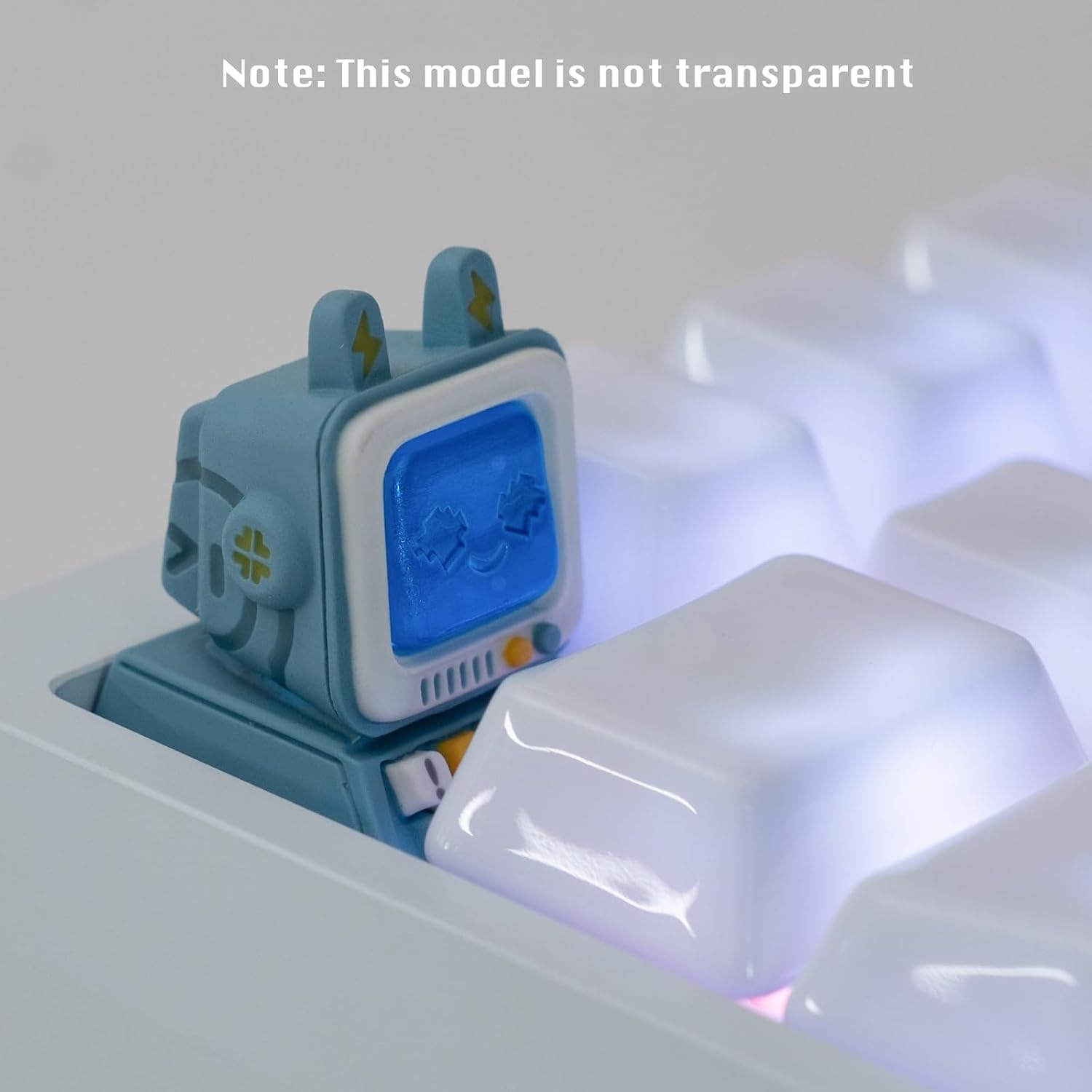 Retro Desktop Computer Artisan Keycap Blue for MX Switch image 2