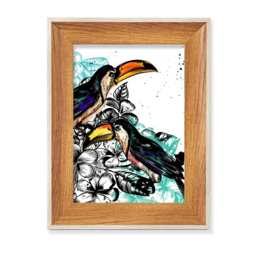 Peinture à l'encre de Toco Cadre Photo Bois Bureau Tableau Art