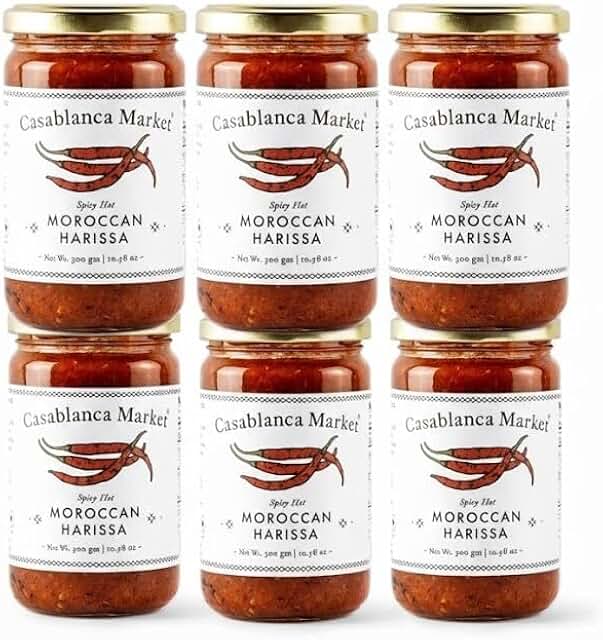 Casablanca Market Harissa Hot Sauce 6-Pack (10.5oz Each) – Moroccan Gour...