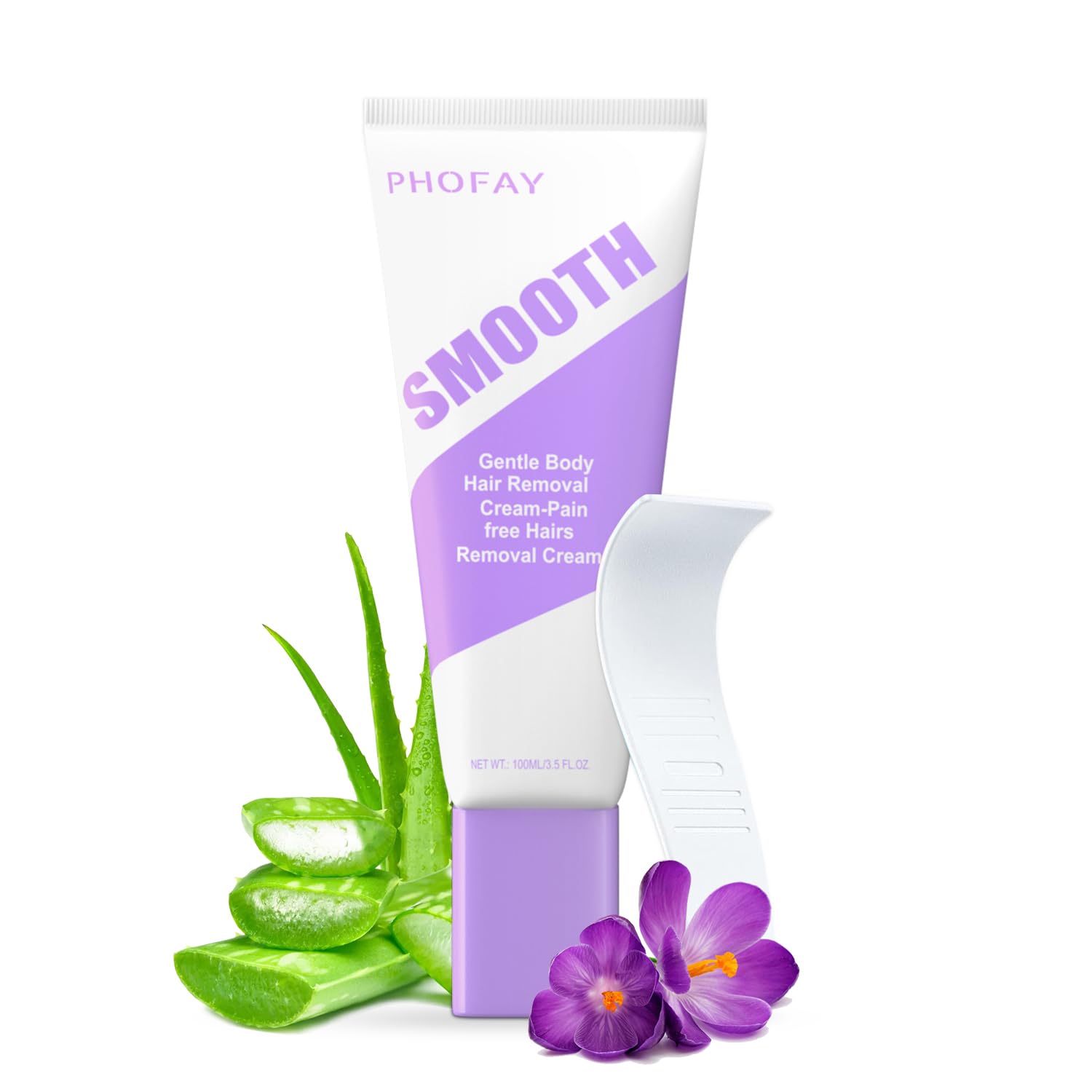 PHOFAY Hair Removal Cream for Sensitive Skin Women and Men –Fast-Acting,Dermatologist-Recommended with Aloe & Hyaluronic Acid for Arms,Legs,Chest,Pubic Area,Stomach,Bikini Line(7.06 Ounce (Pack of 2))