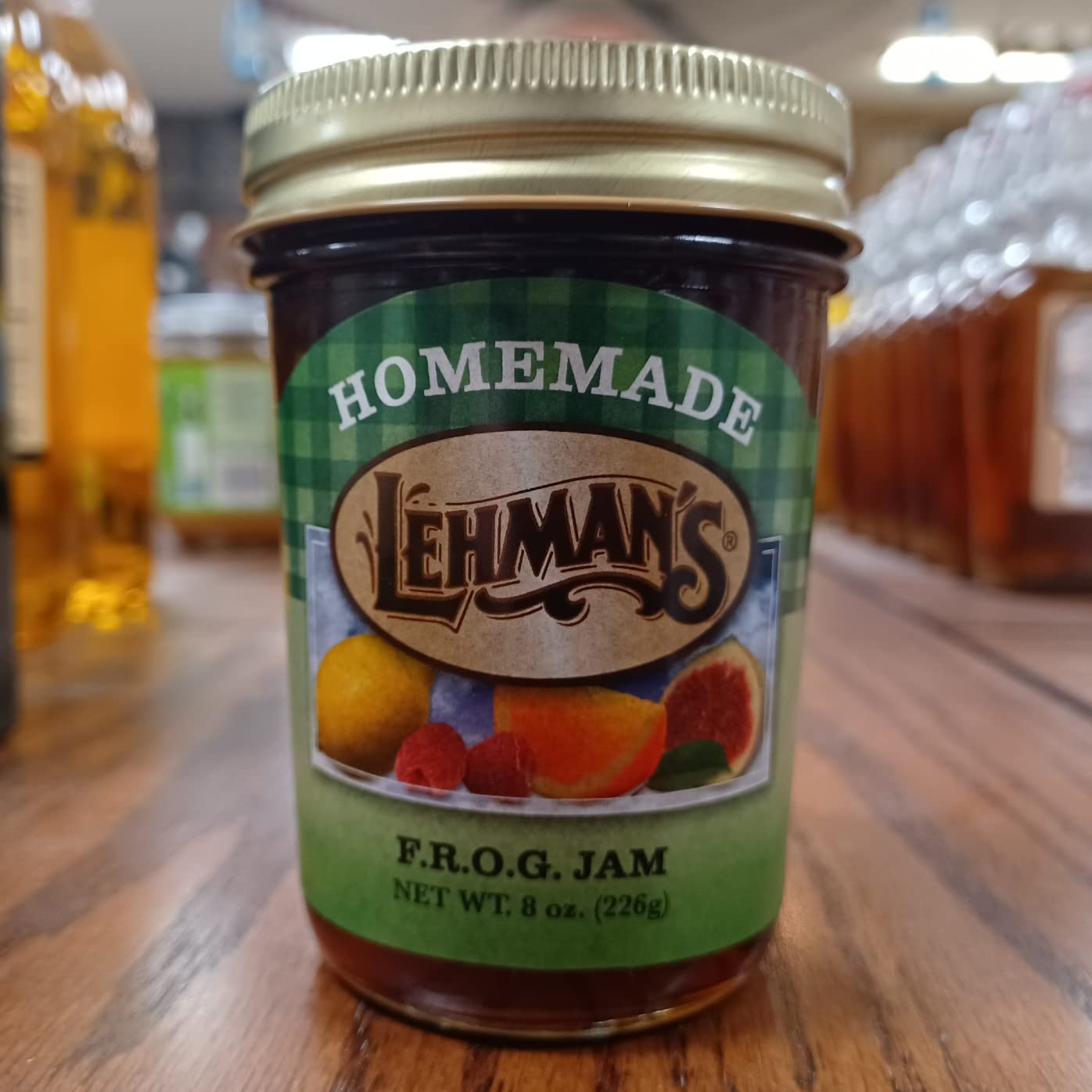 Lehman's Homemade All Natural Preserves Spread, 8 Oz, F.R.O.G. Jam with Figs, Raspberries, Oranges and Ginger