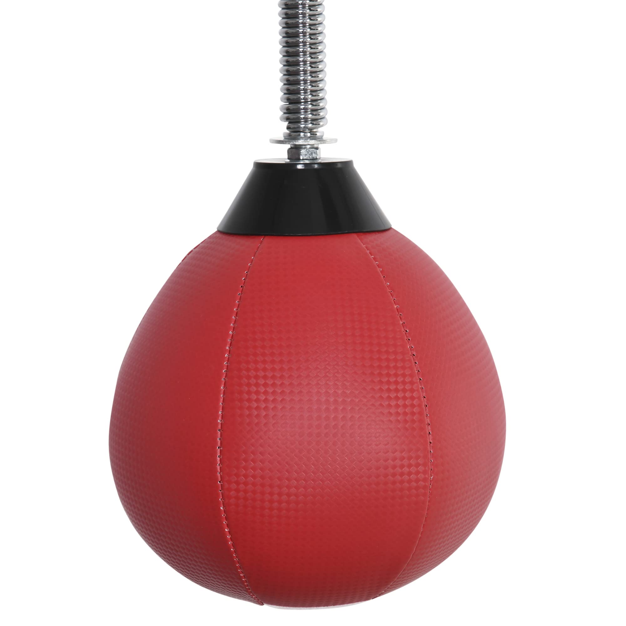 HOMCOM Bola de Velocidad de Boxeo Montado en Pared Altura Ajustable con Barra Giratoria e Inflador Punching Ball para Adultos y Adolescentes 79x72x20 cm Negro y Rojo
