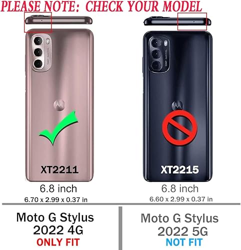 Miniatura 2 de YmhxcY Funda para Moto G Stylus 4G 2022 con soporte y 2 protectores de pantalla a prueba de explosiones + 2 protectores de lente, grado militar a