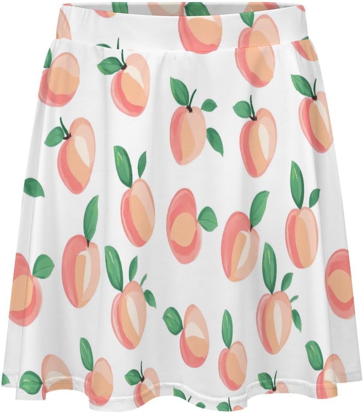 Peach Pattern Women Tennis Skirt Print Golf Skirts Mini Casual Workout Skorts