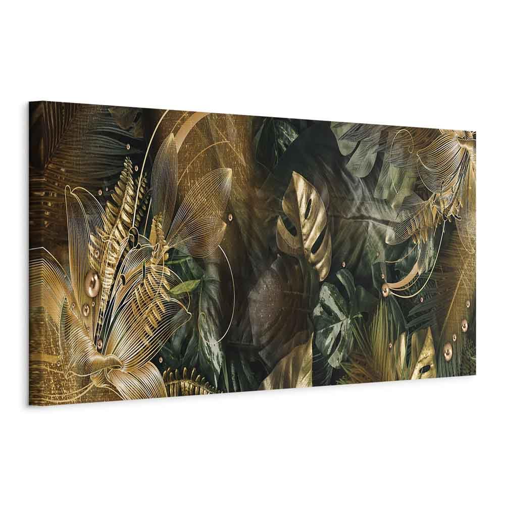 murando Quadro Astratto 150x50 cm 1 pezzo Stampa su tela XXL Immagini moderni Murale Fotografia Grafica Decorazione da parete Pianta Monstera Botanico Foglie b-C-0841-b-a