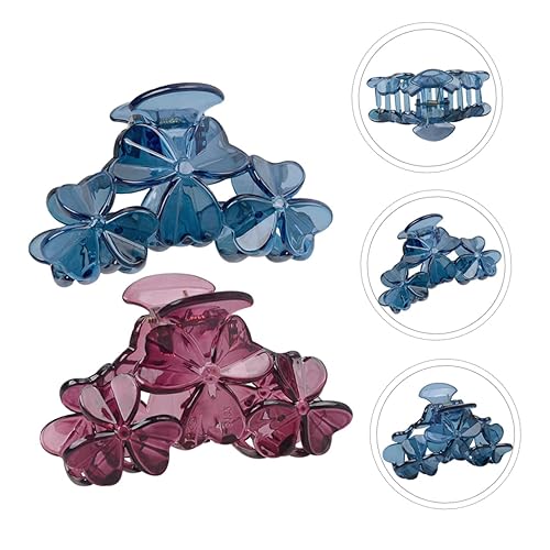 Miniatura 9 de Beavorty 2 pinzas para el cabello de resina para niñas, pinzas para el cabello de resina, pinzas de pulpo para cabello grueso, pinzas decorativas