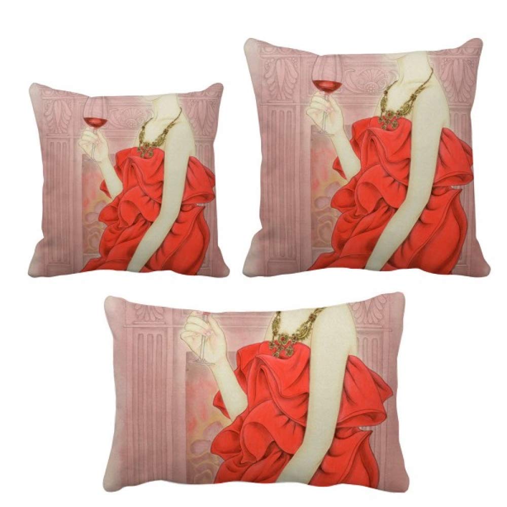Housse de coussin rouge déco maison salon taie textile amovible DIYthinker