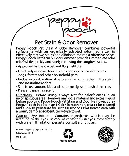 Removedor de manchas e odores Peppy Pooch Pet 907 g. Feito nos EUA.