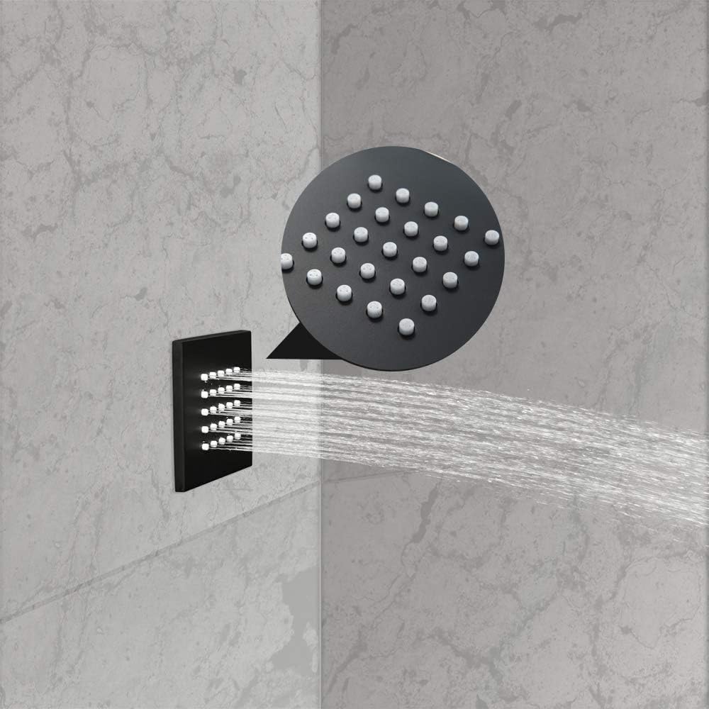 KATAIS Matte Black Showerhead Body Sprays Spa Shower Head Massage Jets