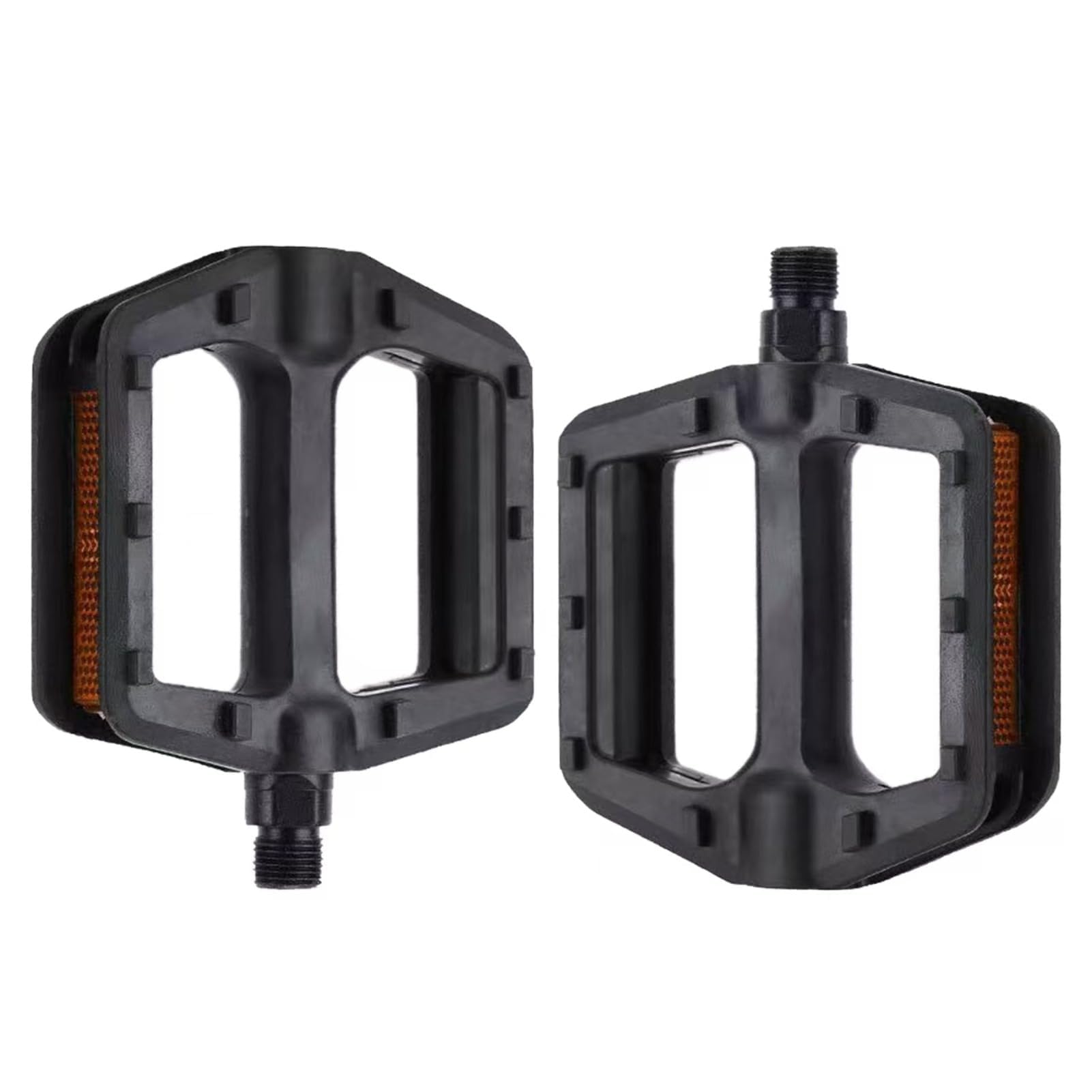 Mountain Bike Pedals, Bicycle Pedals with Reflectors, 9/16 Inch Bearing Platform Pedals, Non-Slip Durable Bike Pedals for MTB/Road/Hybrid (Black)