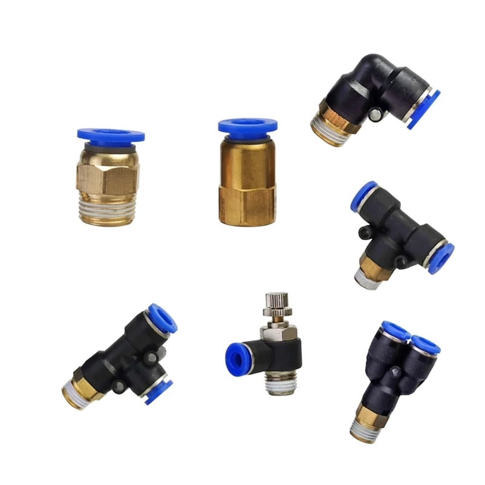Conector neumático de tubería resistente de latón de liberación rápida para mangueras tipo PL