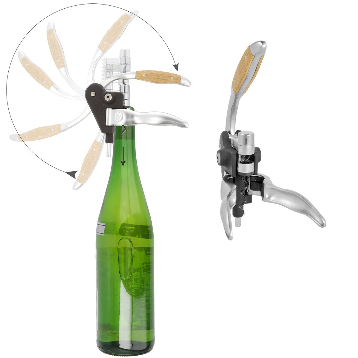 LAGUIOLE - Set à vin Deluxe - 6 pièces - Métal et Bambou - Coffret Cadeau